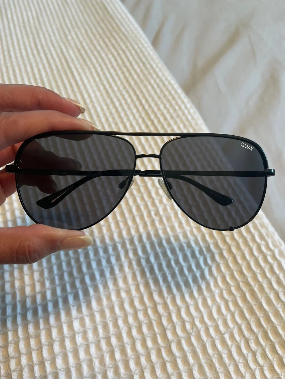 Quay Australia Extra Large High Key Black/Smoke Aviator Sunglasses